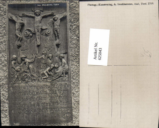 625043, Photo Ak Salzburg Memorial Plaque Detail View pub A. Stockhammer