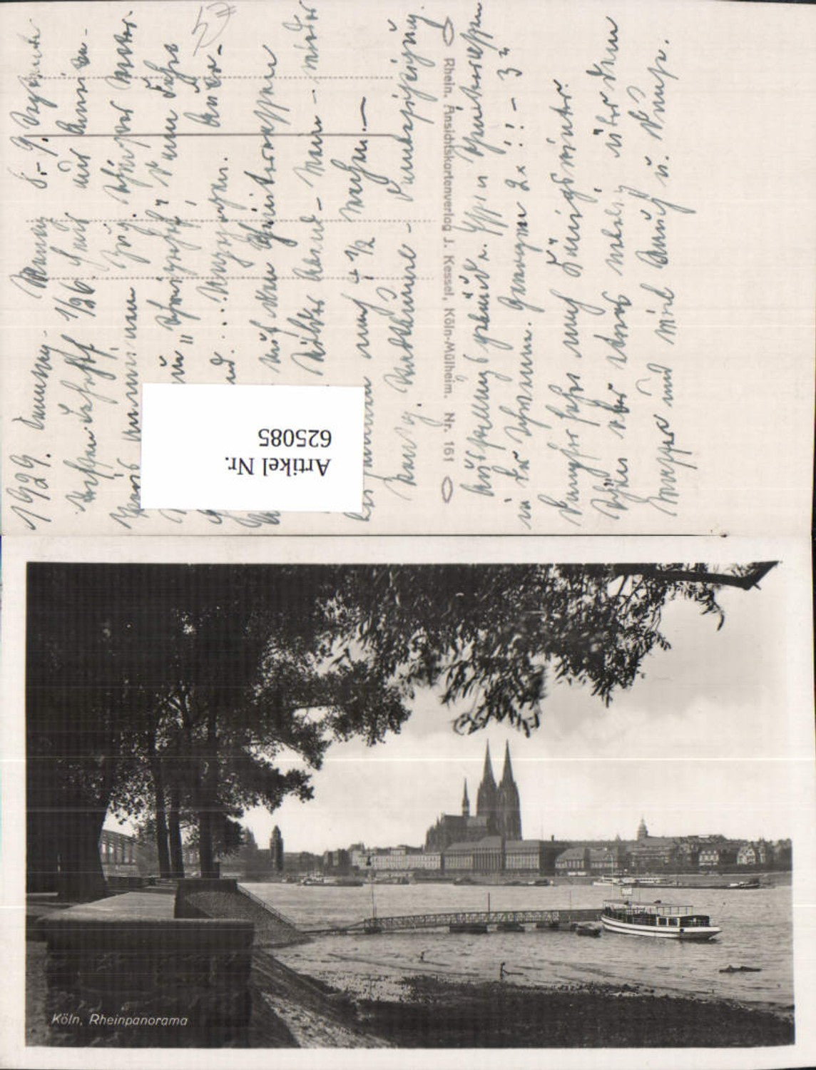625085,Foto Ak Köln a. Rhein Rheinpanorama Schiff