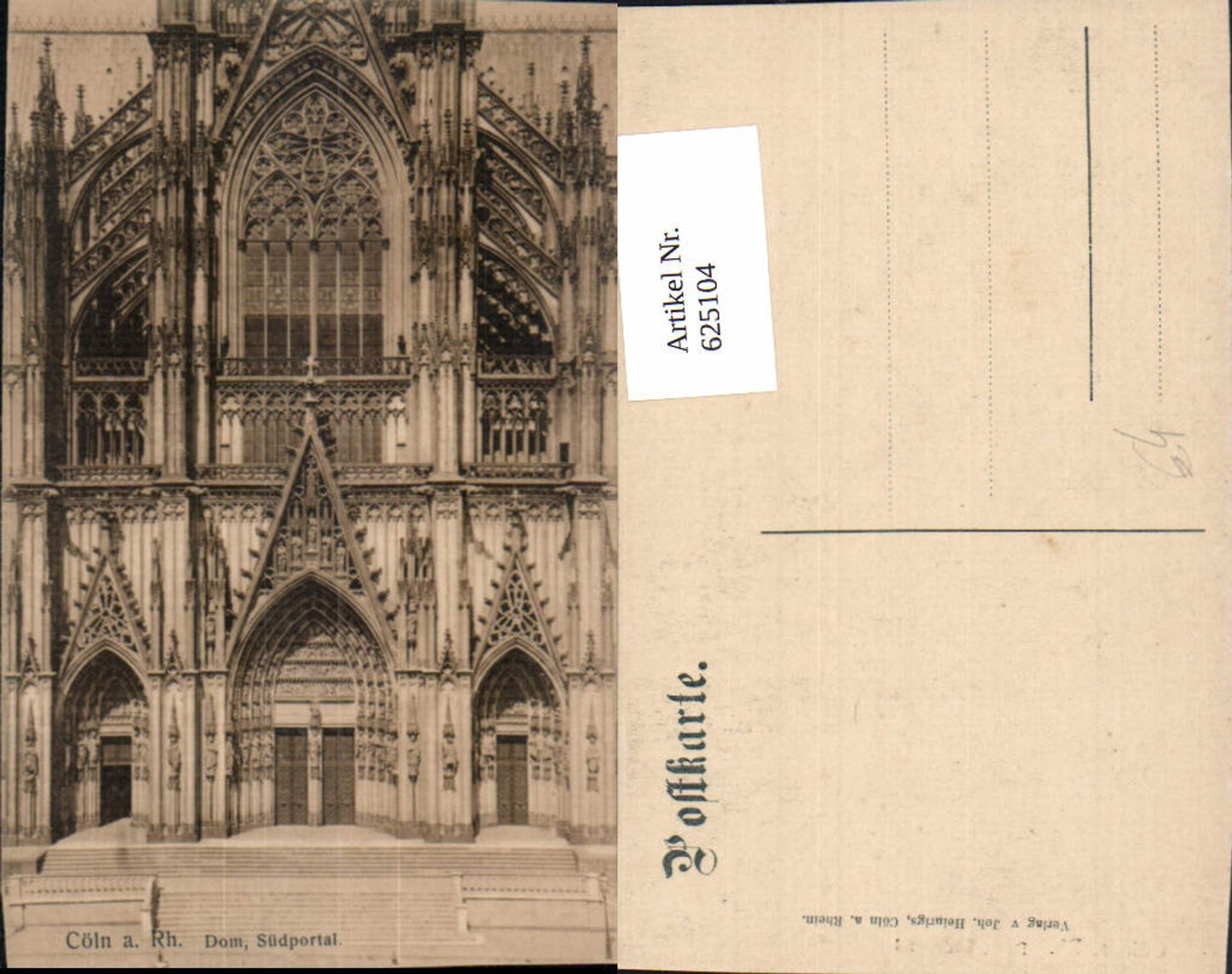625104,Köln a. Rhein Cöln Dom Südportal Portal