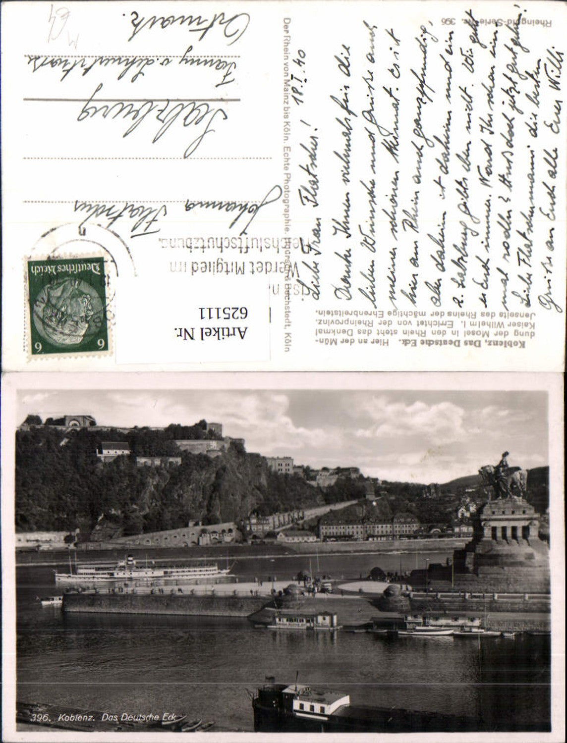 625111,Foto Ak Koblenz Das Deutsche Eck Schiff Dampfer
