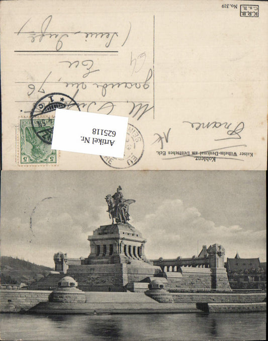 625118,Koblenz Kaiser-Wilhelm-Denkmal a. Deutschen Eck
