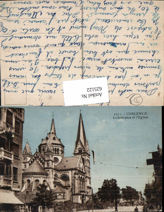 625122,Koblenz Coblence Lohrstrasse et l Eglise Kirche