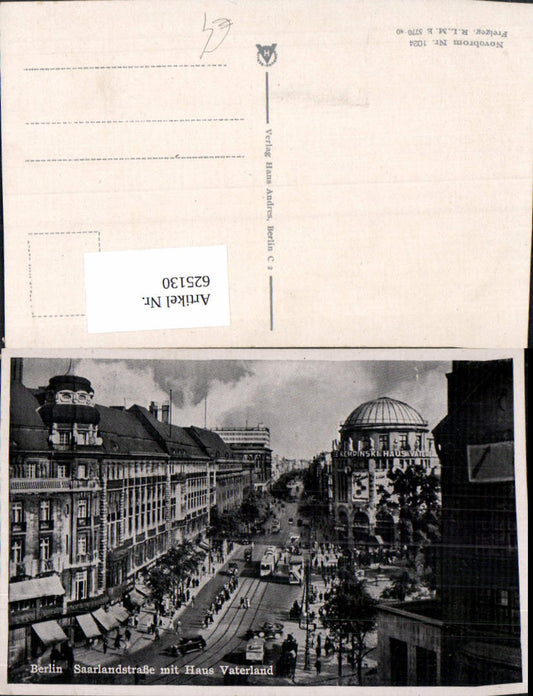 625130,Berlin Saarlandstraße m. Haus Vaterland Straßenbahn