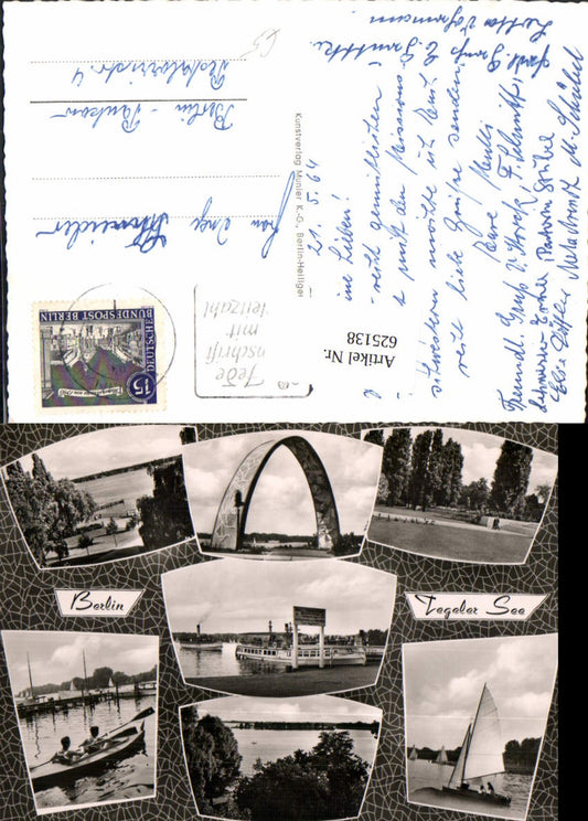 625138,Mehrbild Ak Berlin Tegeler See Schiff Dampfer Ruderboot Boot