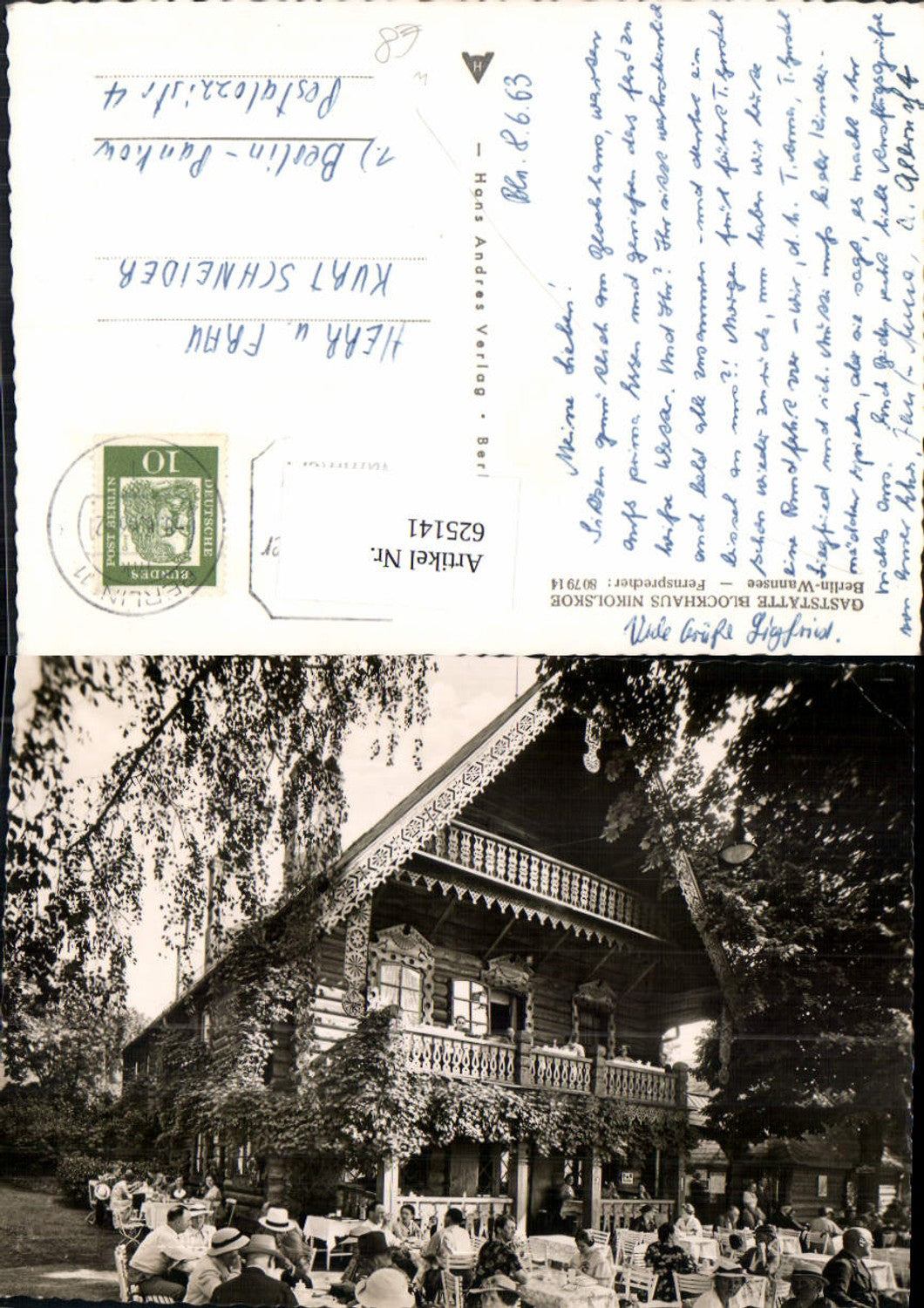 625141,Foto Ak Berlin Wannsee Gaststätte Blockhaus Nikolskoe