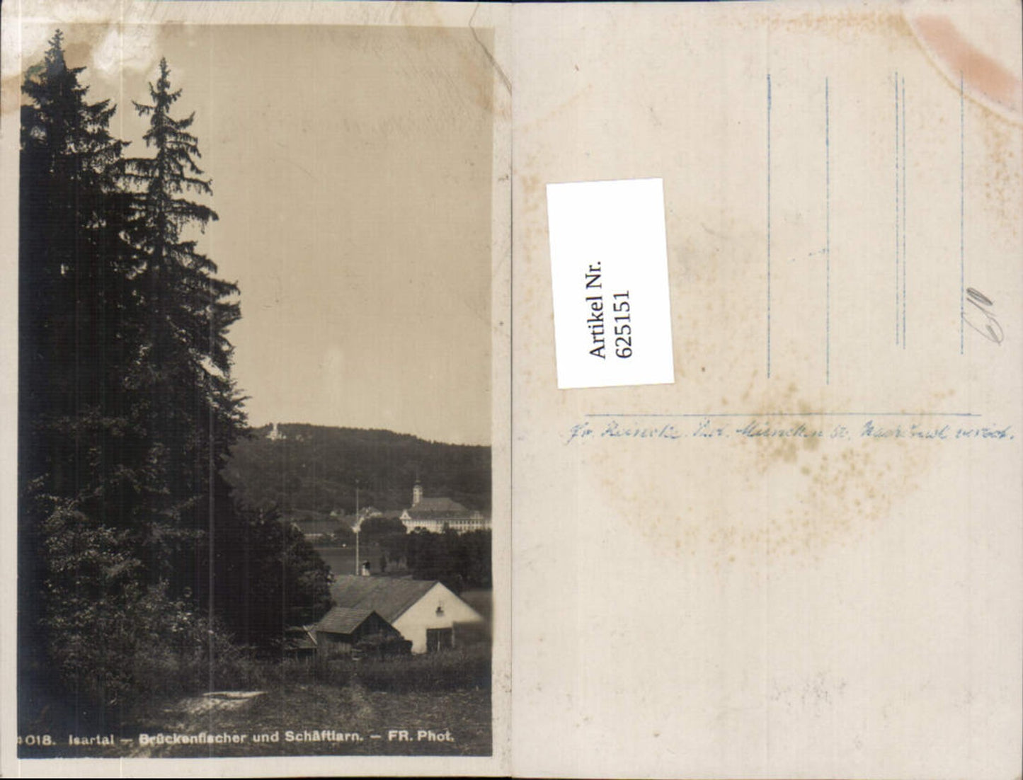 625151,Foto Ak Brückenfischer u. Schäftlarn Kloster Schäftlarn Isartal