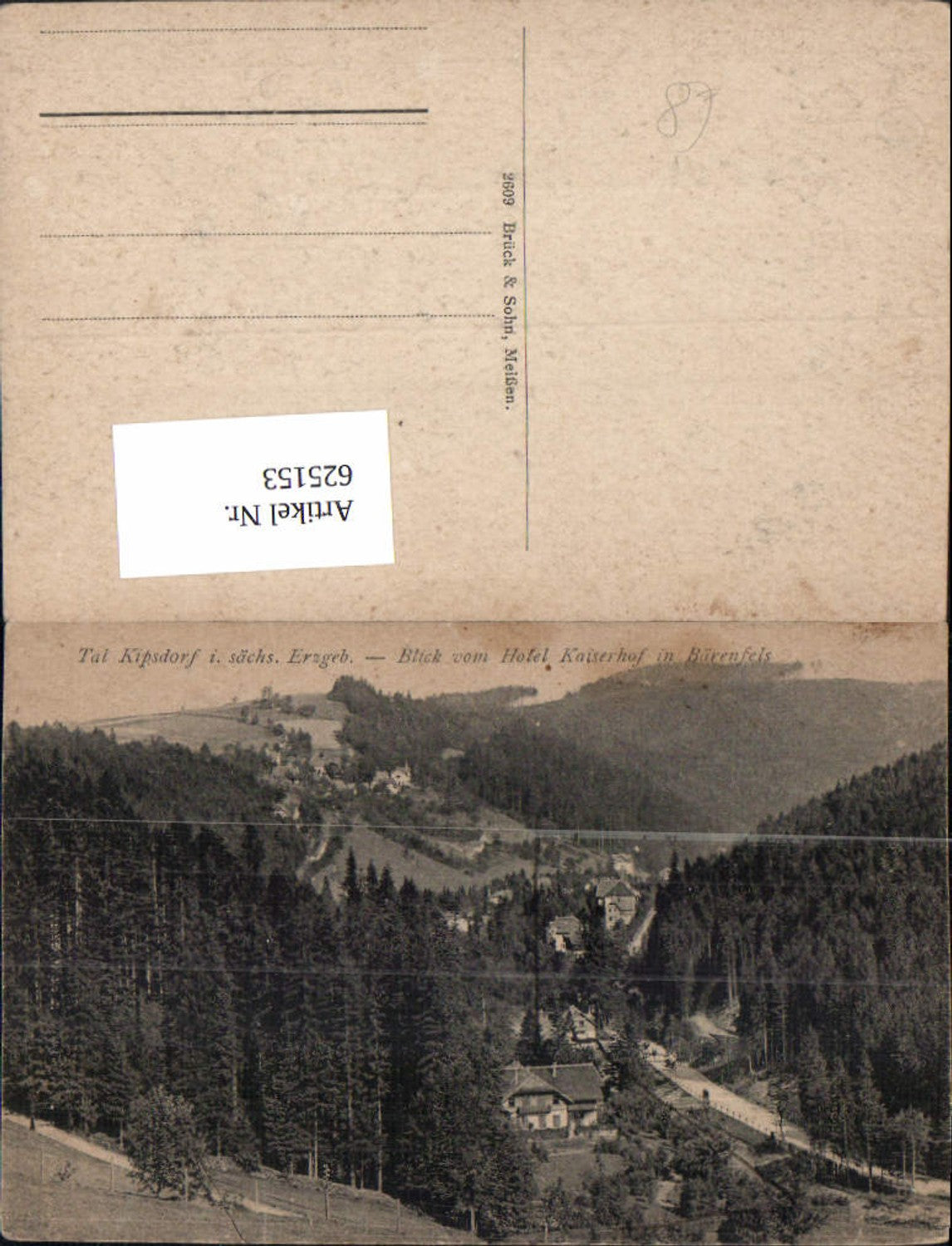 625153,Kipsdorf Altenberg Erzgebirg Blick v. Hotel Kaiserhof i. Bärenfels