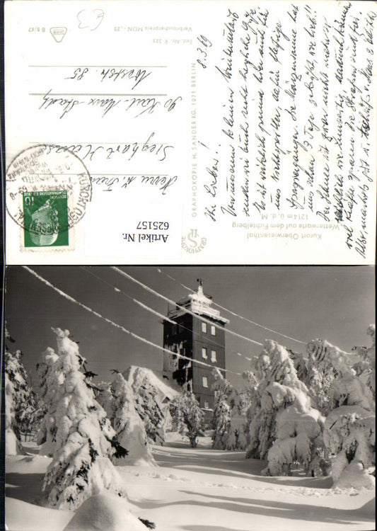 625157,Foto Ak Oberwiesenthal Wetterwarte Fichtelberg i. Winter