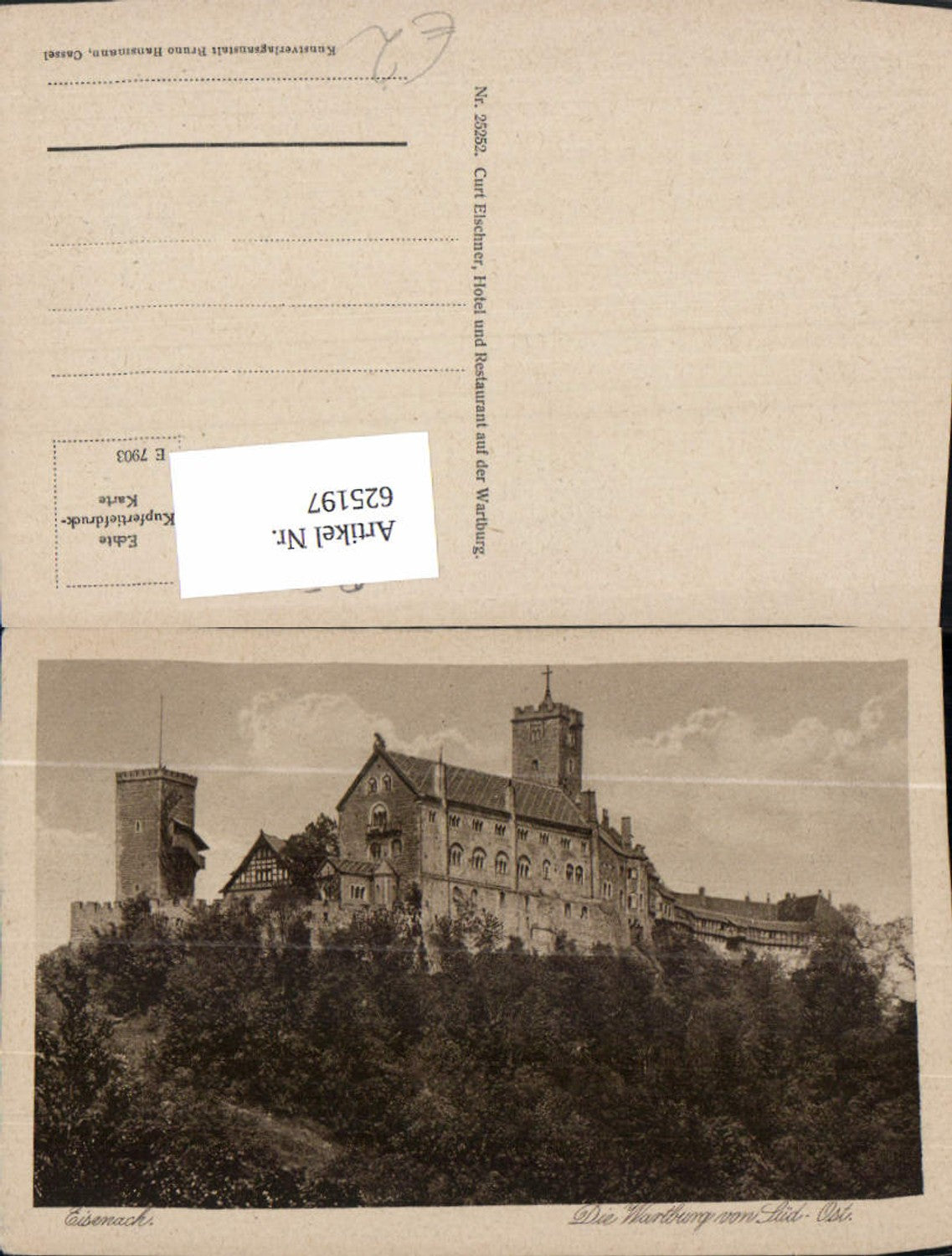 625197,Eisenwart Die Wartburg v. Süd-Ost Burg