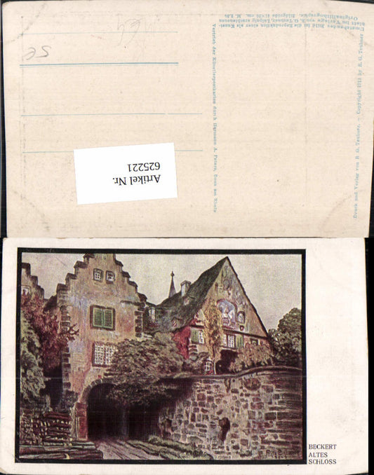 625221,Künstler Ak Beckert Altes Schloss