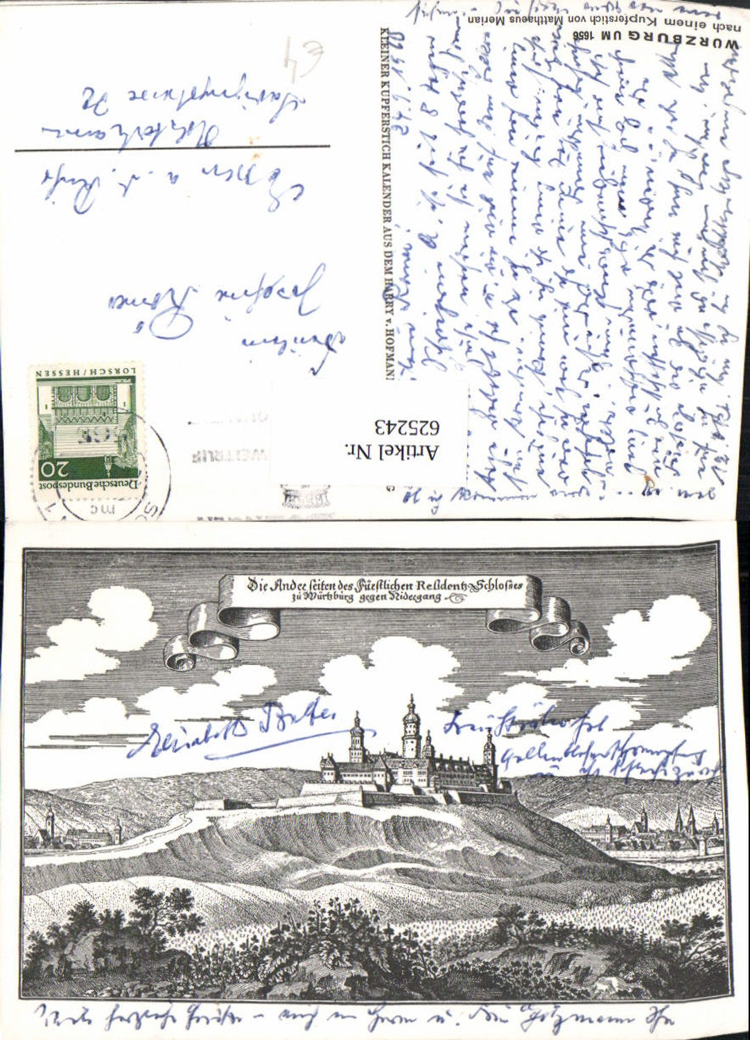 625243,Künstler Ak Kupferstich v. Matthaeus Merian Würzburg um 1656