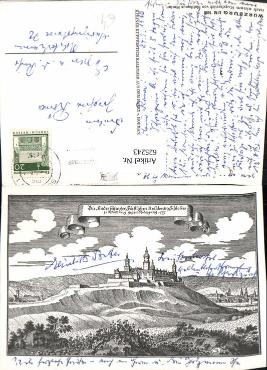 625243,Künstler Ak Kupferstich v. Matthaeus Merian Würzburg um 1656