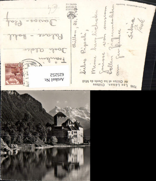 625252,Foto Ak Lac Leman Chateau de Chillon et les Dents du Midi Schloss