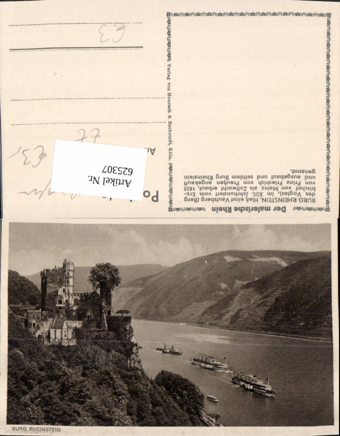 625307,Burg Rheinstein Schiffe Dampfer