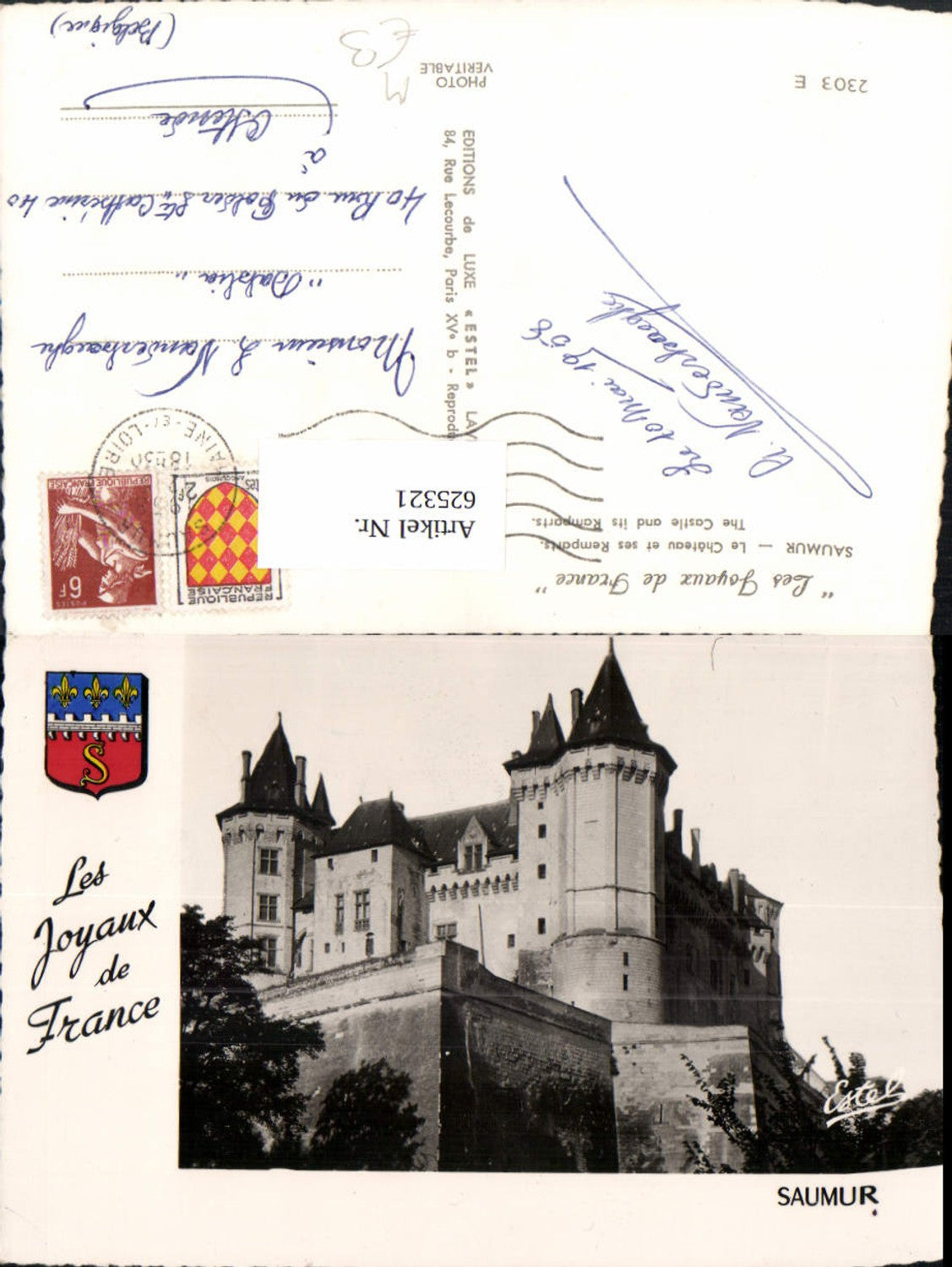 625321,Saumur Le Chateau et ses Remparts Schloss Wappen France