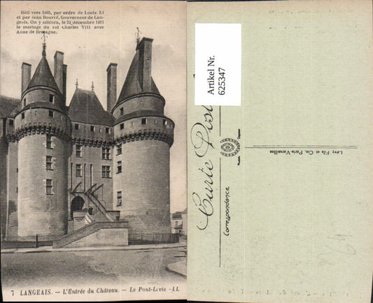 625347,Langeais L Entree du Chateau Le Pont Levis Schloss France