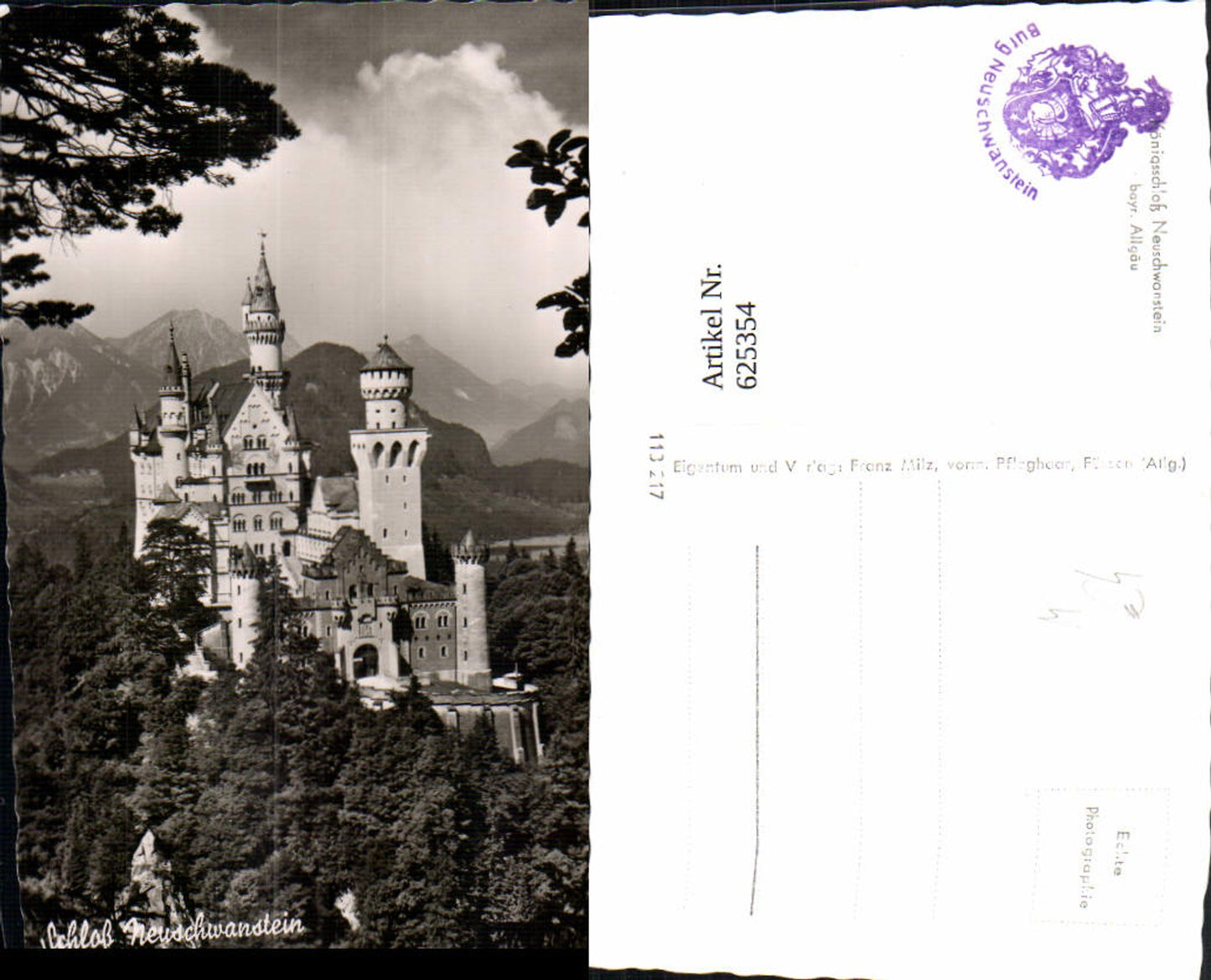 625354,Foto Ak Schwangau Schloss Neuschwanstein
