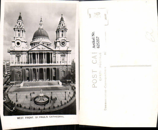 625357,Foto Ak London St Pauls Cathedral West Front Bus