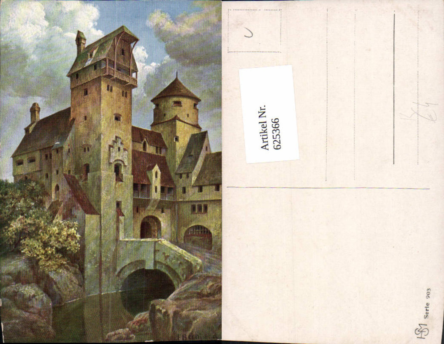 625366,Künstler Ak F. Bernhard Burg Schloss