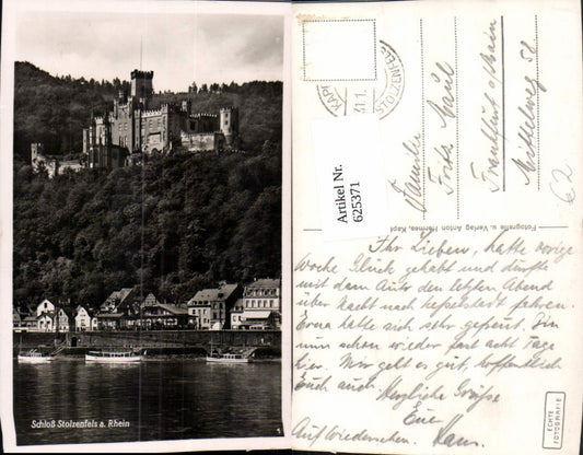 625371,Foto Ak Schloss Stolzenfels a. Rhein Schiffe