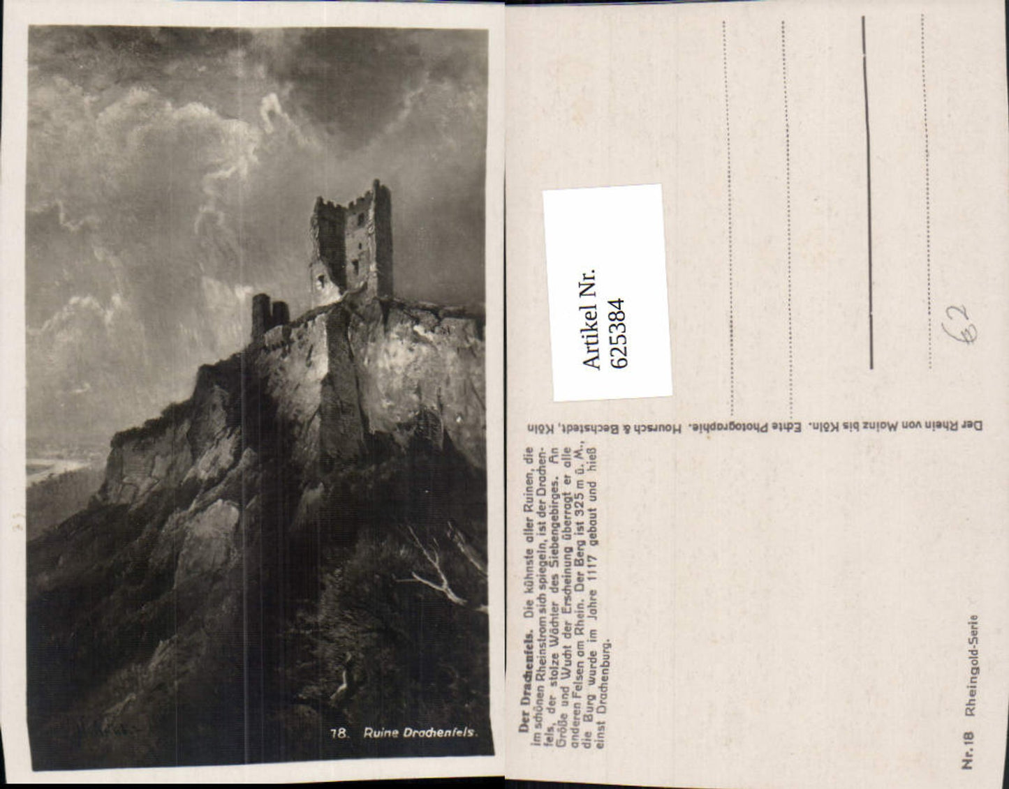 625384,Künstler Ak Der Drachenfels Burg Ruine Königswinter