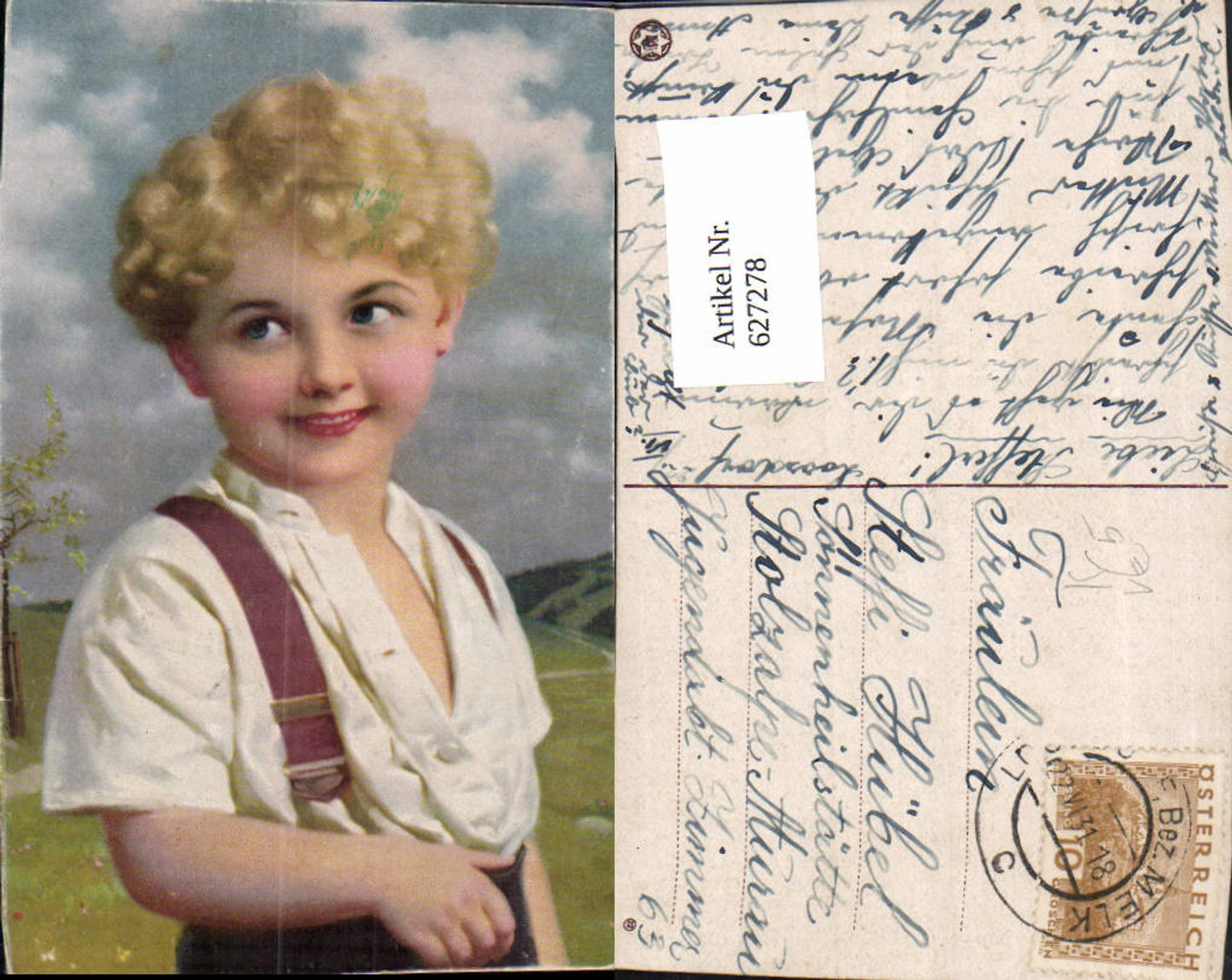 627278,Künstler Ak Blonder Bub Junge Lockenkopf Portrait pub Novolitho