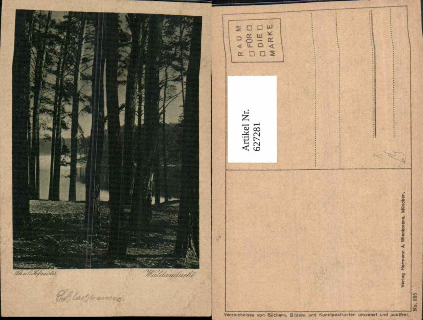 627281,Künstler Ak Th. u. O. Hofmeister Waldandacht Bäume Wald