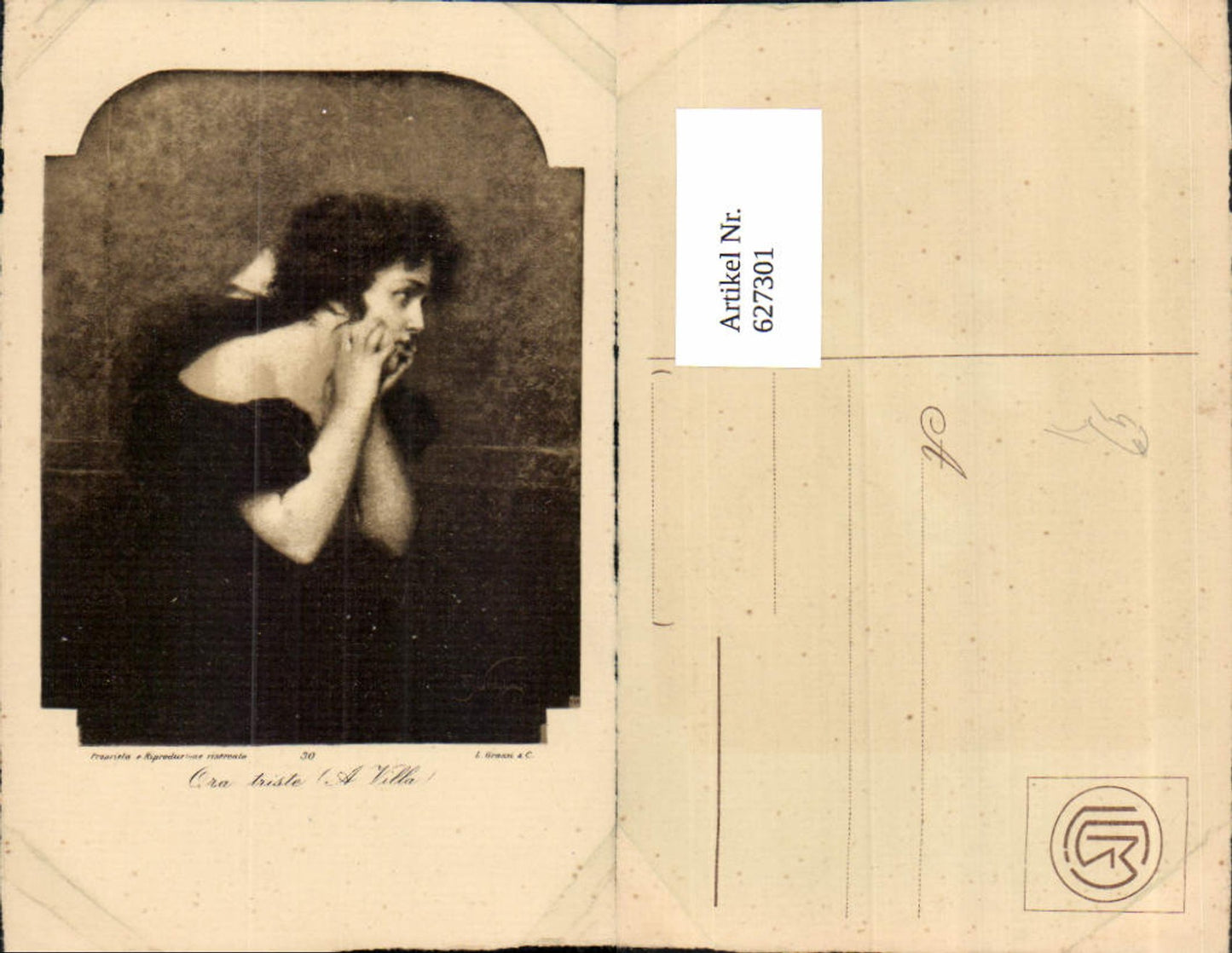627301,Künstler Ak Julia Ora triste A Villa Frau Portait