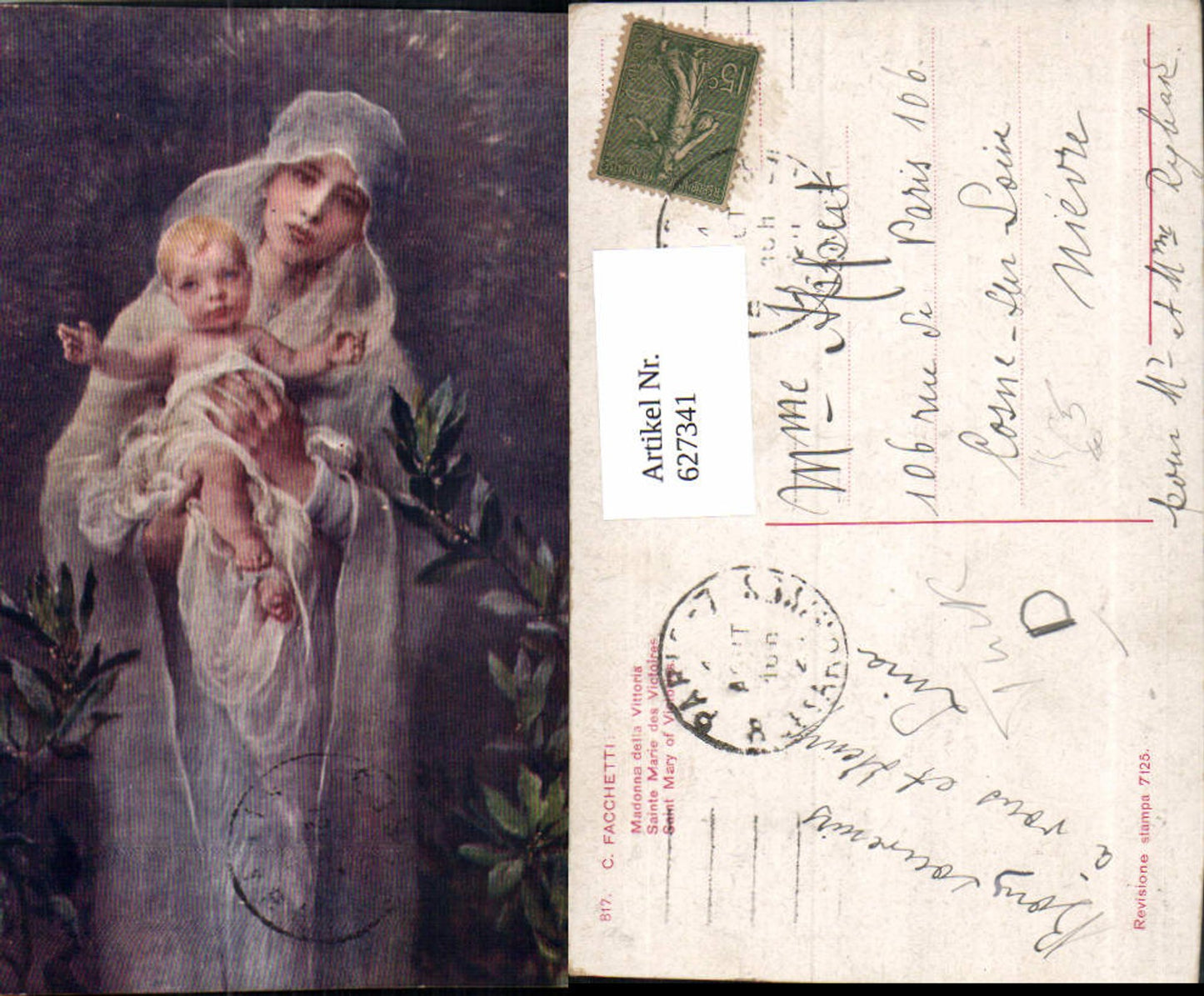 627341,Künstler Ak C. Facchetti Madonna della Vittoria Frau Mutter m Kind