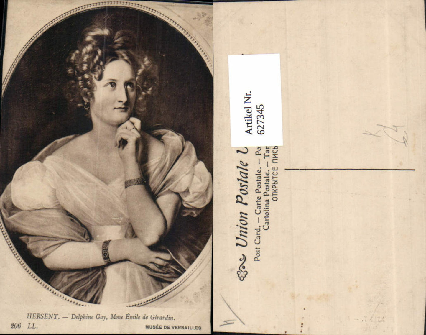 627345,Künstler Ak Hersent Delpine Gay Mme Emile de Girardin Frau Portrait