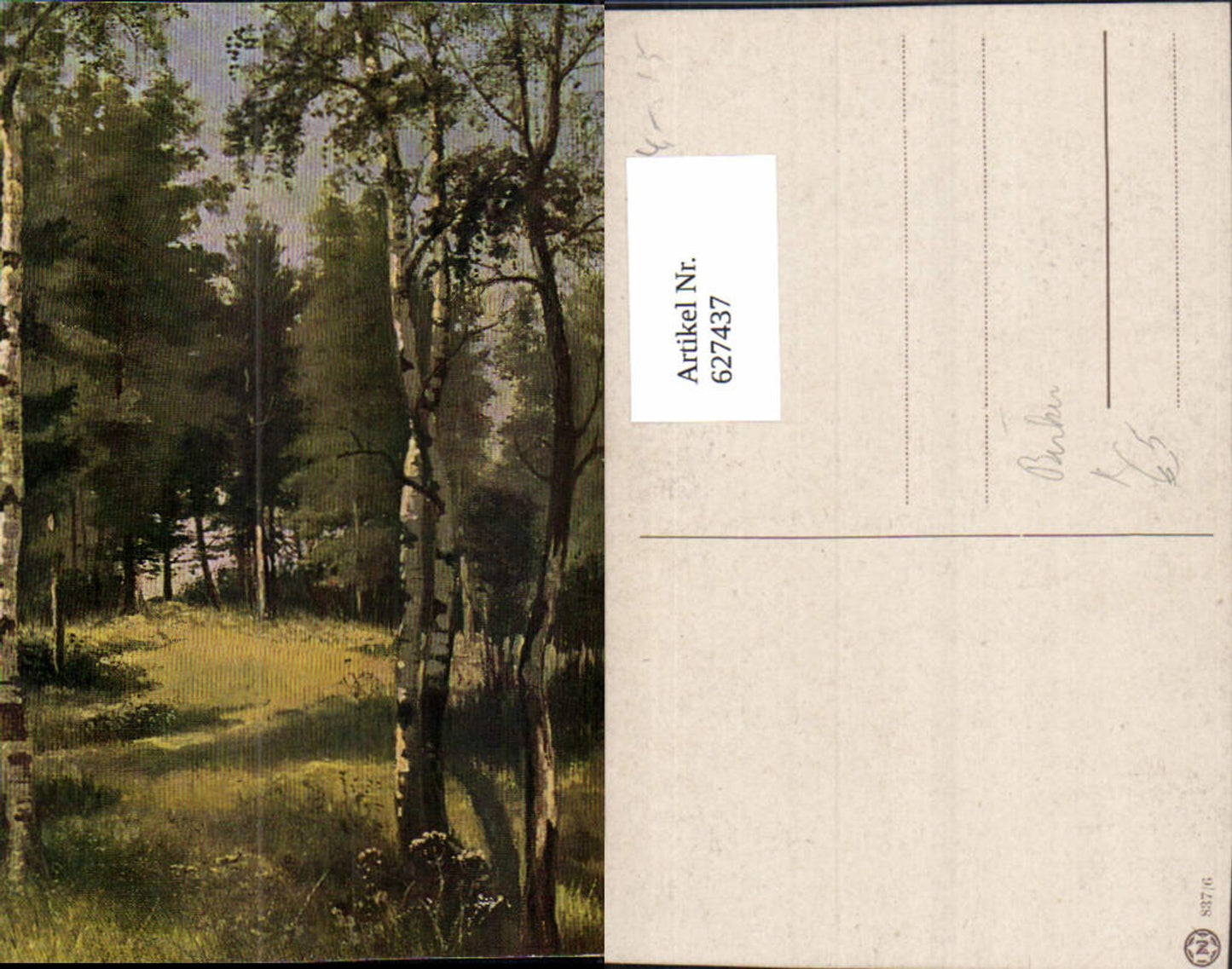 627437, Artist Ak Birch Trees Forest Landscape
