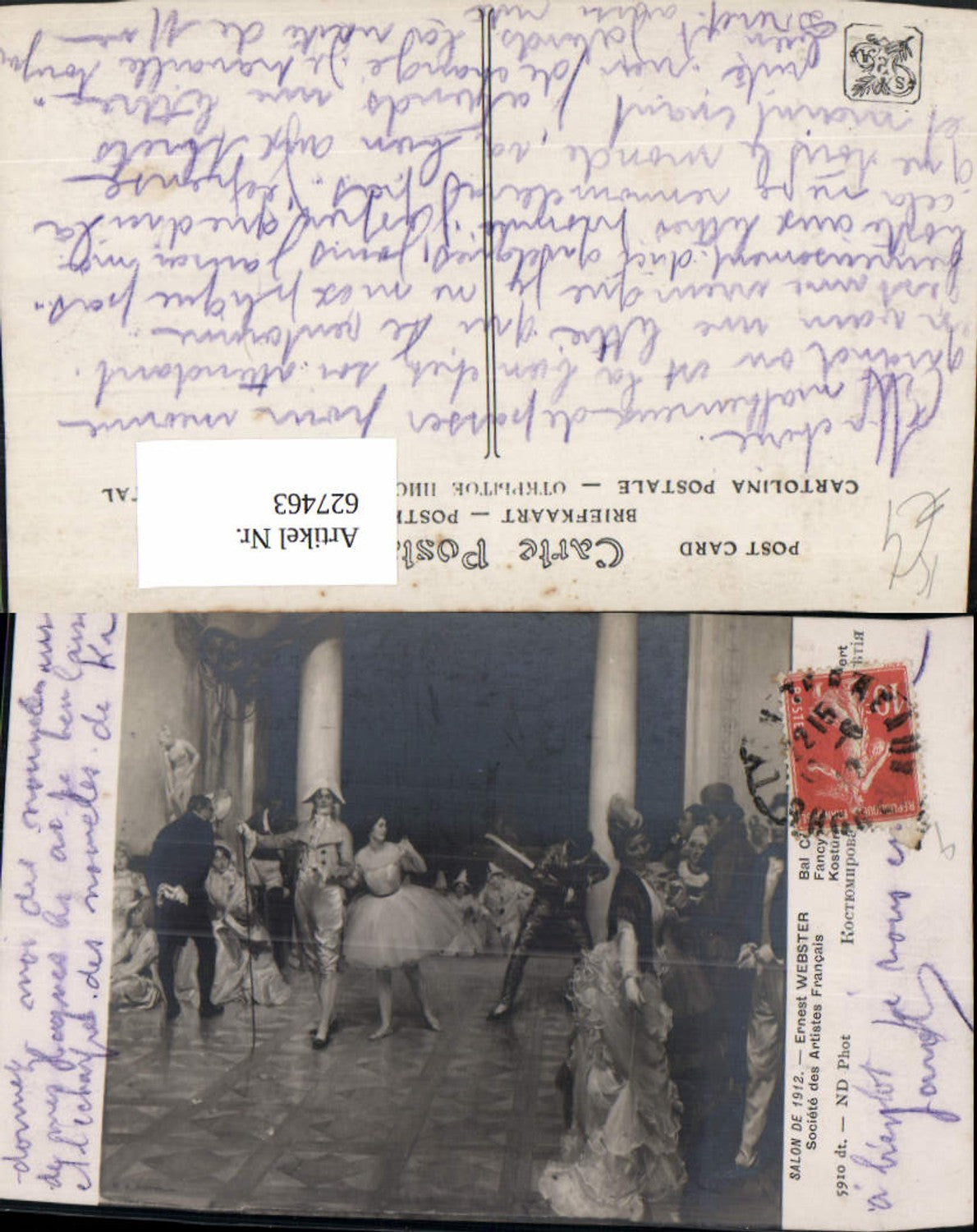 627463,Künstler Ak Ernest Webster Kostümball Kostüme Tanzen