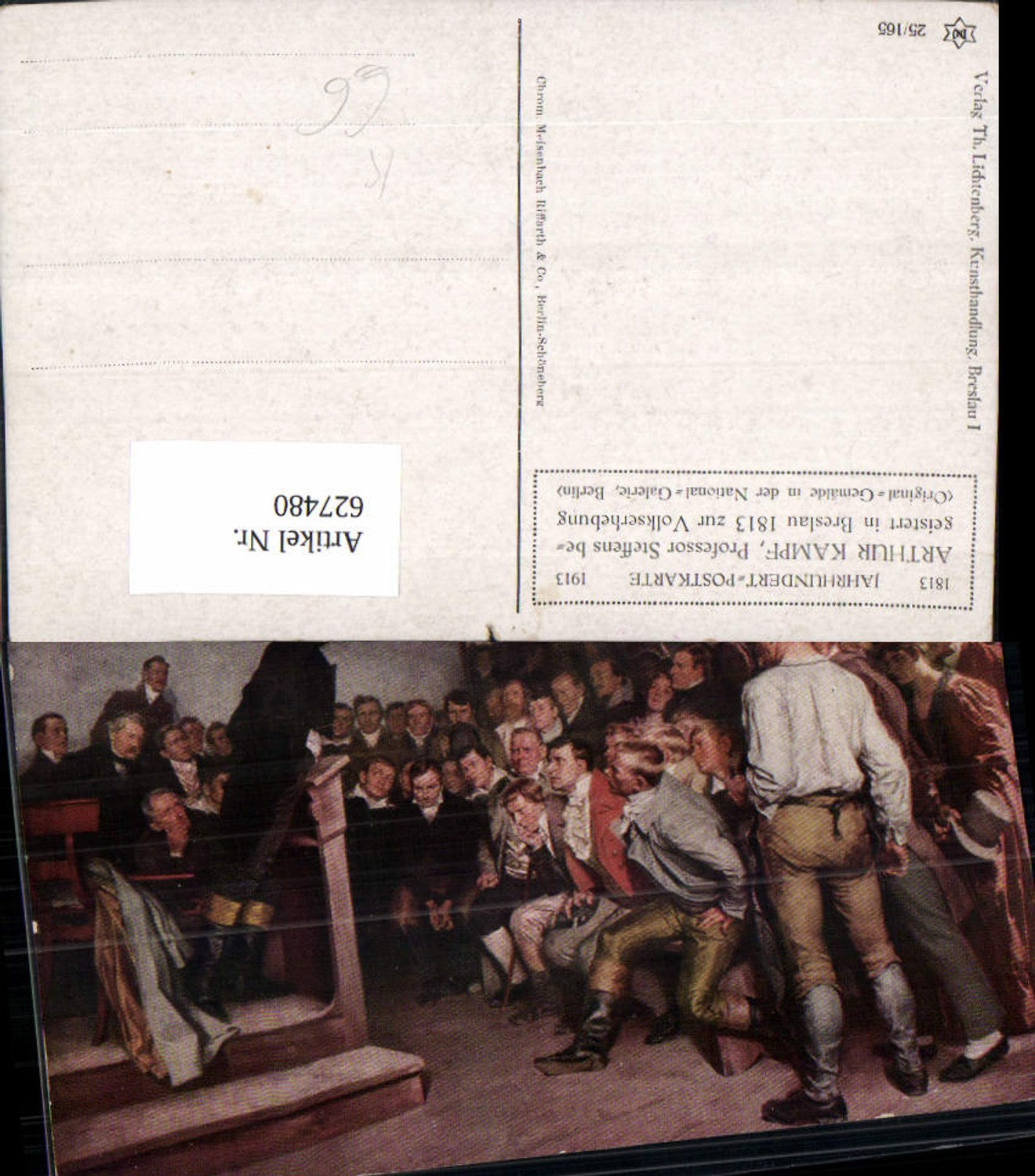 627480,Künstler Ak Arthur Kampf Prof. Steffens begeistert in Breslau 1813 Volkserhebung