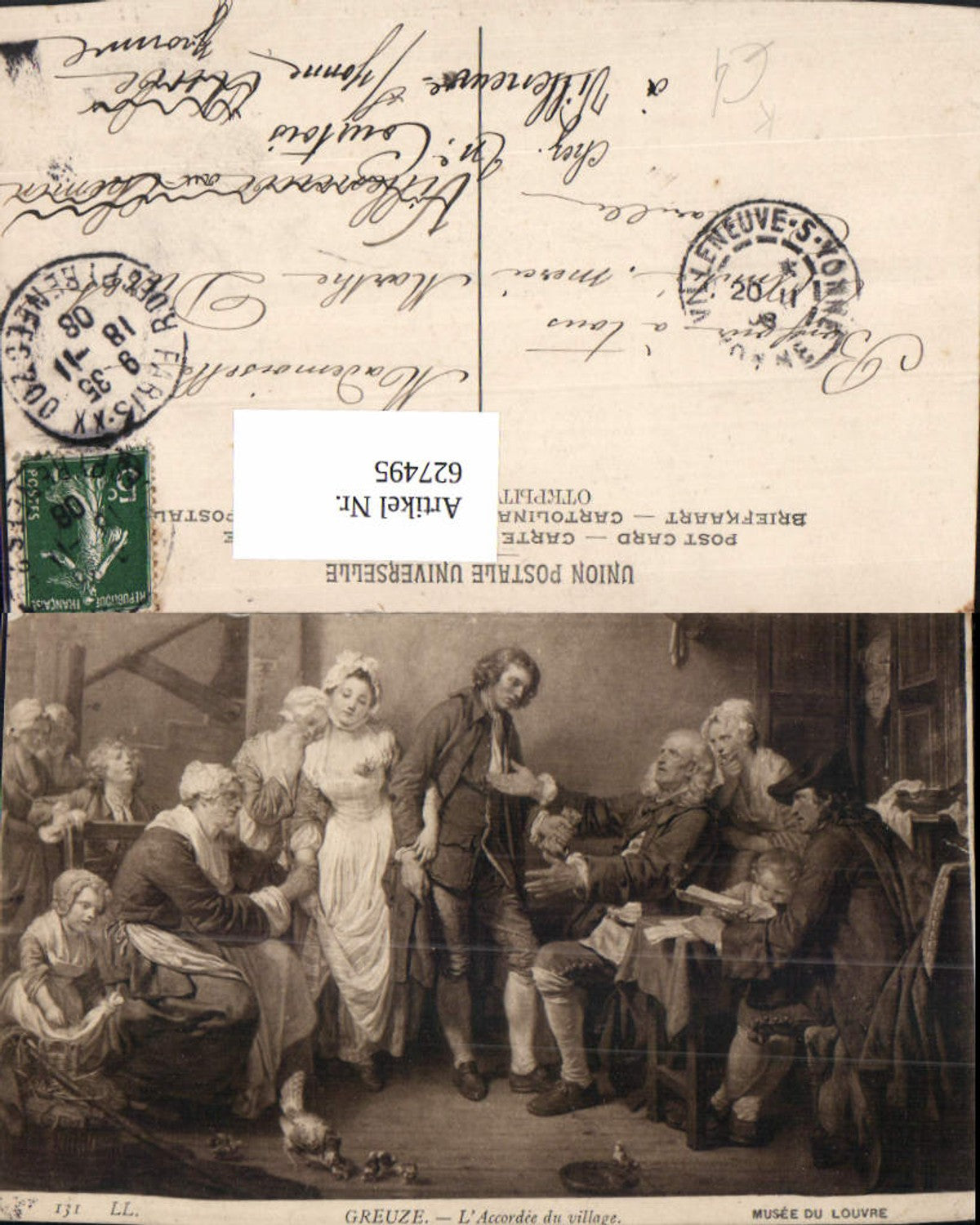627495,Künstler Ak Greuze L Accordee du village