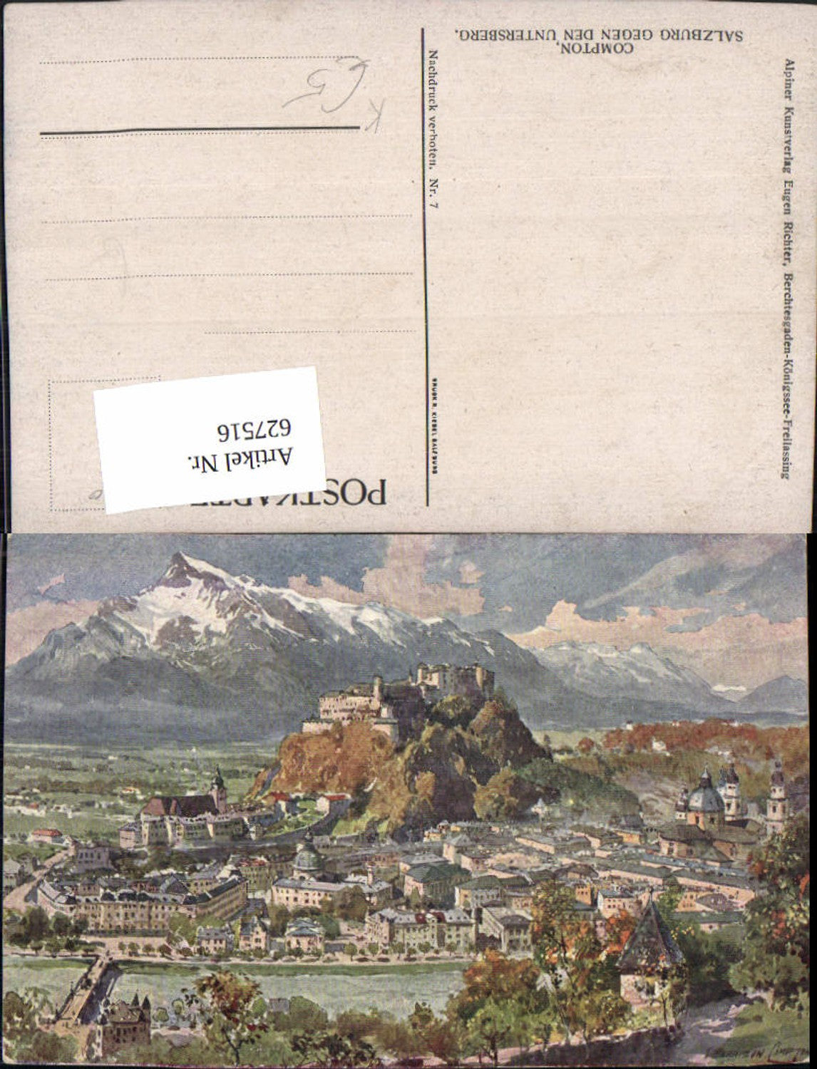 627516,Künstler Ak Edward Harrison Compton Salzburg geg. d. Untersberg