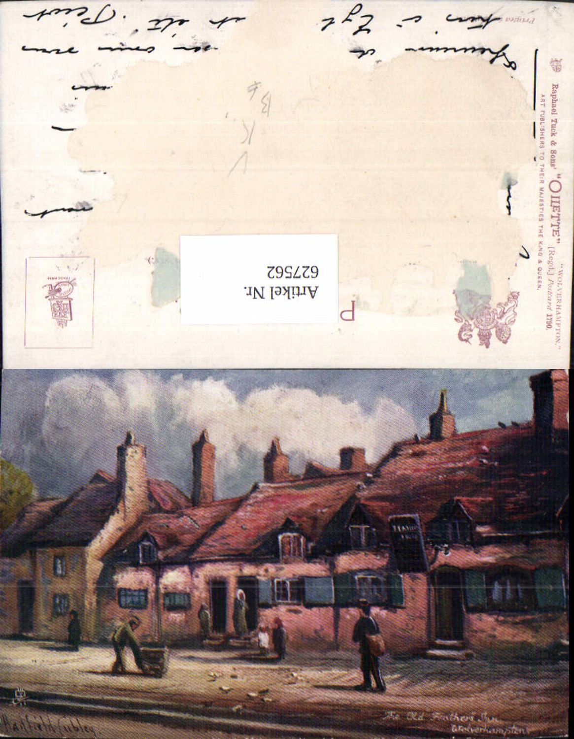627562,Künstler Ak Hadfield Cubley The Old Feathers Inn Wolverhampton pub Raphael Tuck Sons 1790