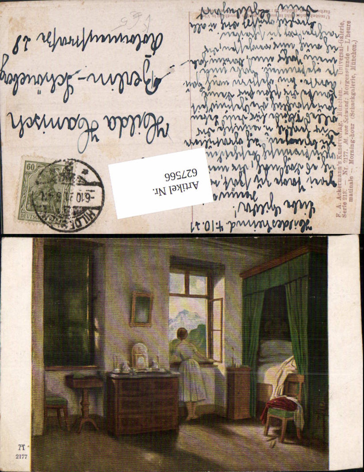 627566,Künstler Ak M. von Schwind Morgenstunde pub F. A. Ackermann 213/2177