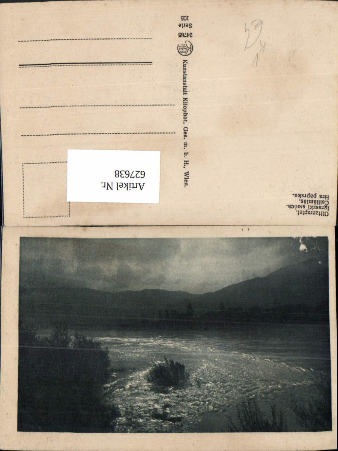 627638,Künstler Ak Glitzerspiel Fluss Landschaft pub Kilophot 24785/105