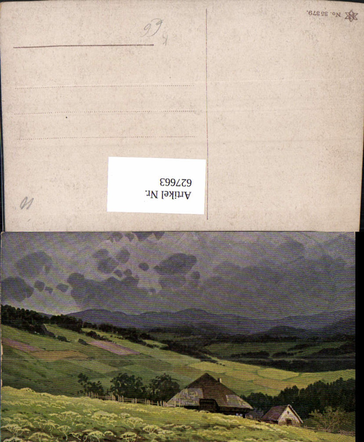 627663,Künstler Ak Nessel Haus Hof Landschaft