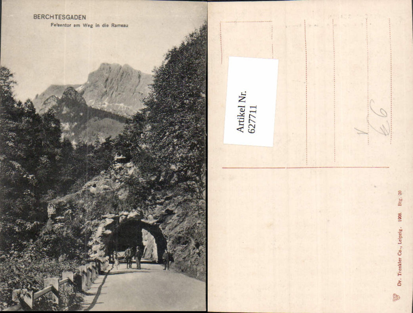 627711, Berchtesgaden Felsentor a. Weg in die Ramsau Kutsche pub Dr. Trenkler Co 20
