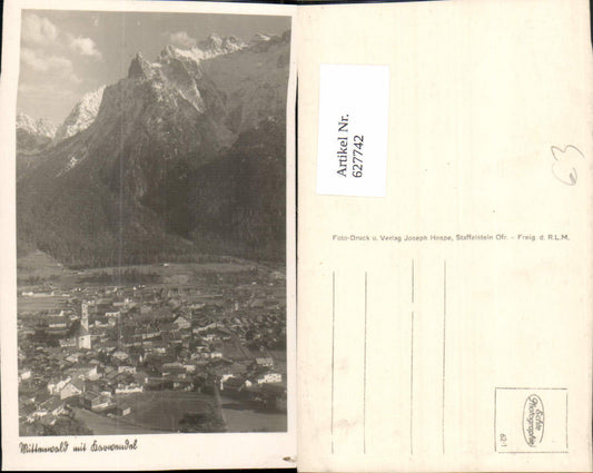 627742,Foto Ak Mittenwald m. Karwendel