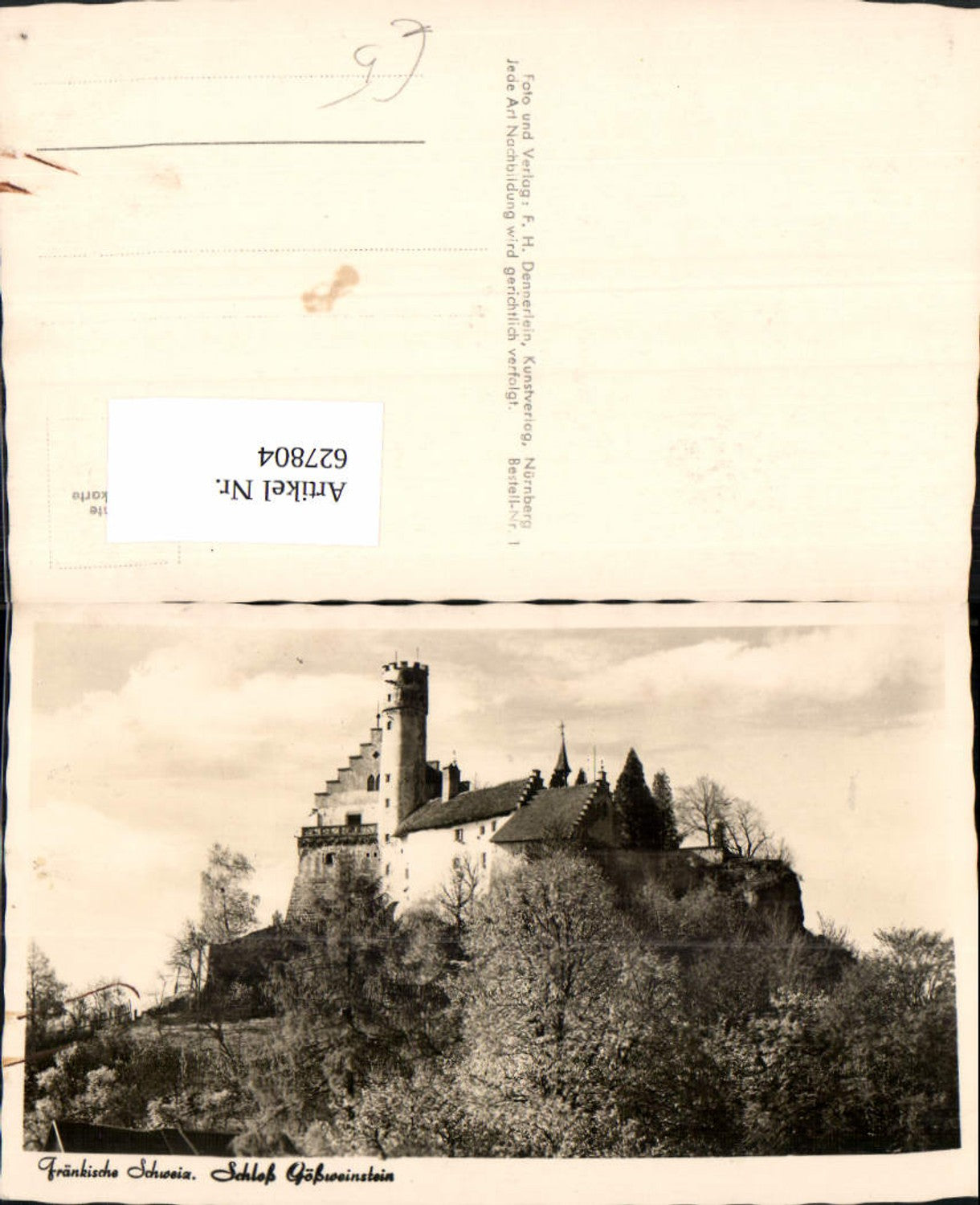 627804,Foto Ak Gößweinstein Fränkische Schweiz Schloss Gößweinstein