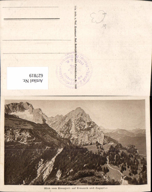 627819,Blick v. Kreuzjoch auf Kreuzeck u. Zugspitze Garmisch-Partenkirchen Kreuzeckhaus