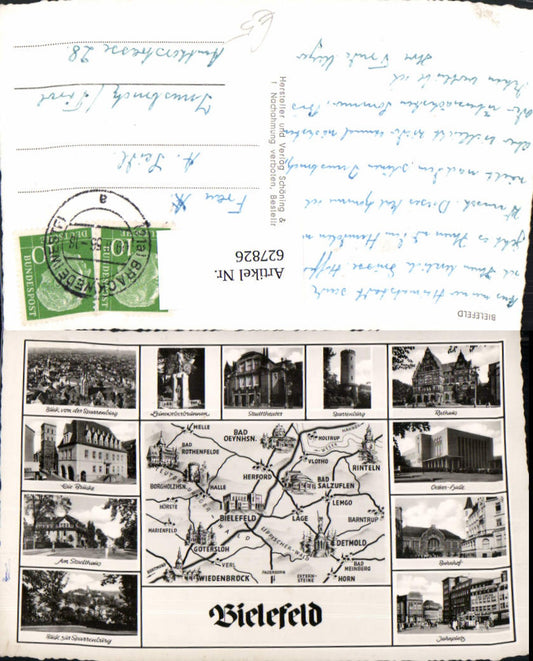 627826,Mehrbild Ak Lagekarte Bielefeld Oetker-Halle Bahnhof Jahnplatz