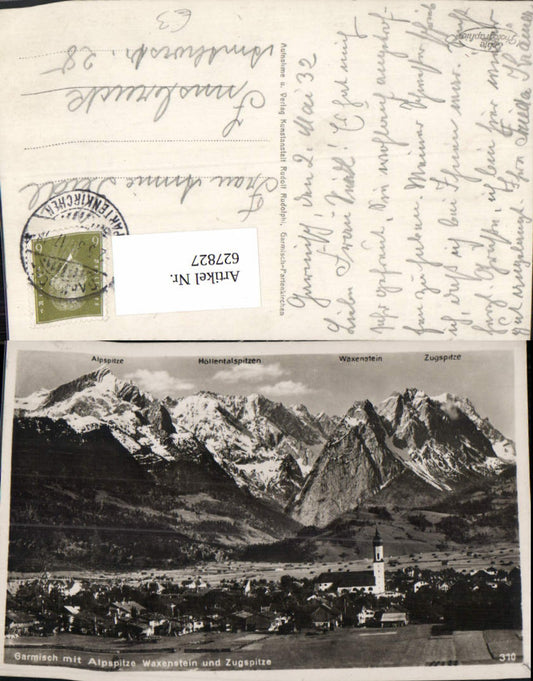 627827,Garmisch m. Alpspitze Waxenstein u. Zugspitze Garmisch-Partenkirchen