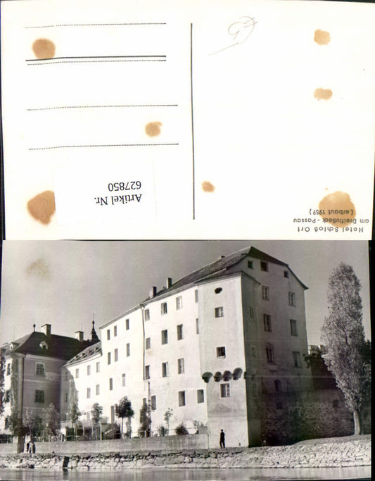 627850, Photo Ak Hotel Schloss Ort a. Dreiflüsseeck Passau