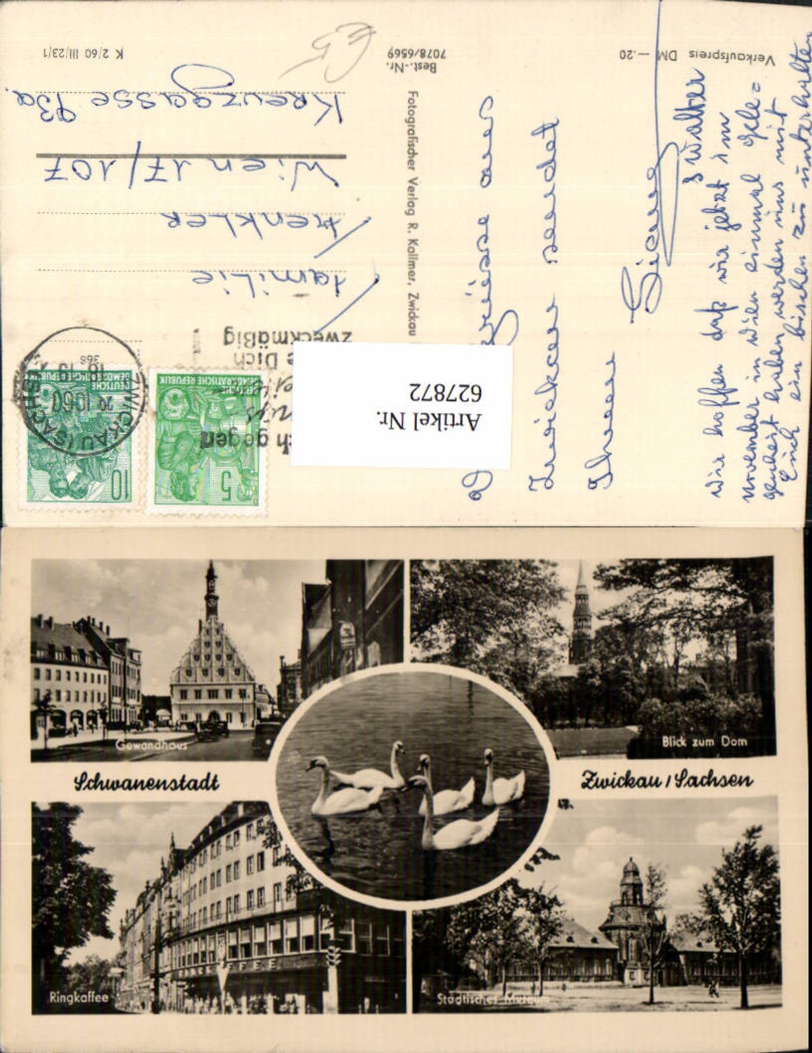 627872,Mehrbild Ak Schwanenstadt Zwickau Sachsen Ringkaffee Gewandhaus Schwan