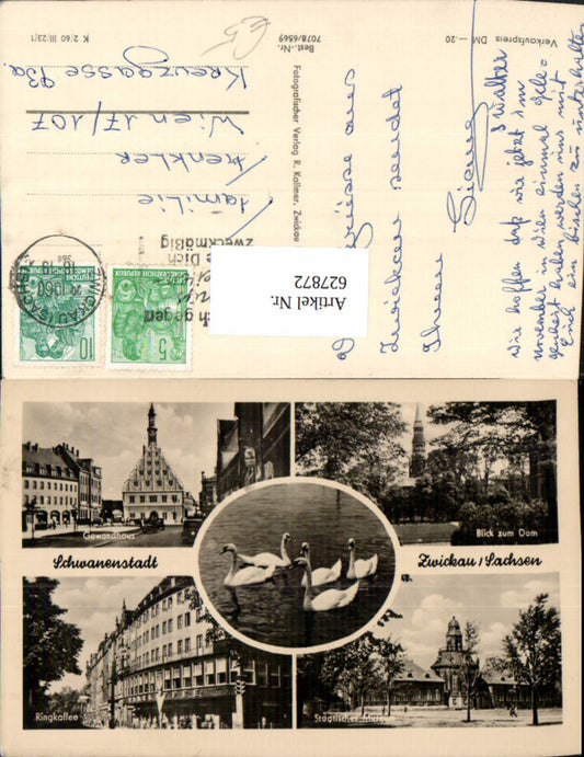 627872,Mehrbild Ak Schwanenstadt Zwickau Sachsen Ringkaffee Gewandhaus Schwan