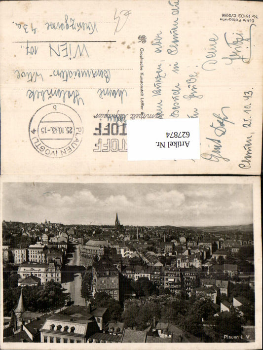627874,Foto Ak Plauen i. Vogtland Teilansicht