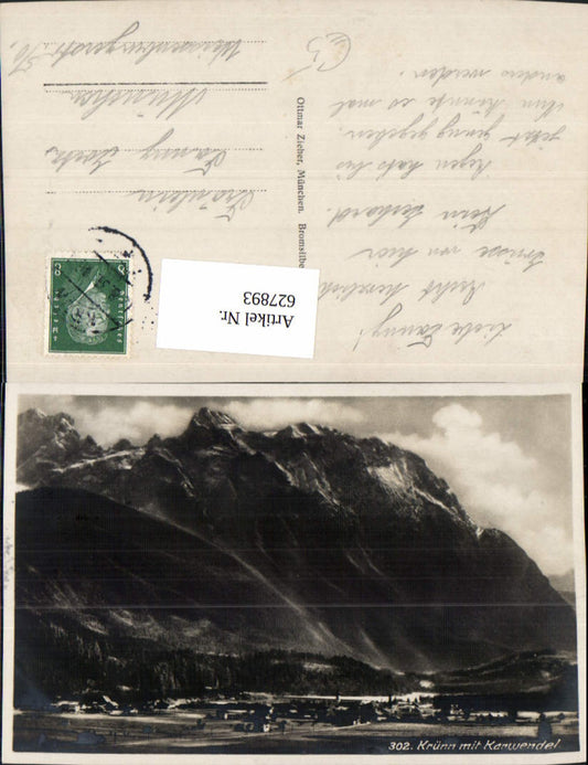 627893, Photo Ak Krünn Krün m. Karwendel